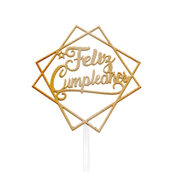 TOPPER "FELIZ CUMPLEAÑO" MEDIANO 14CM