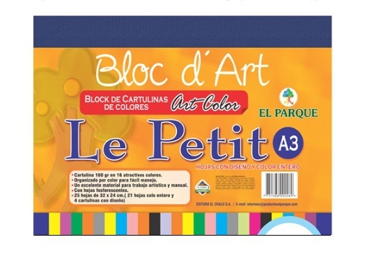 BLOCK "PARQUE" ART COLOR CARTUL. LE PETIT T/A-3 (25 HJS)