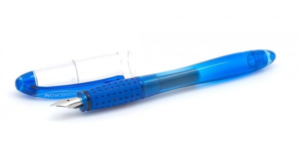 PLUMA FUENTE INOXCROM CURVY AZ/NEG